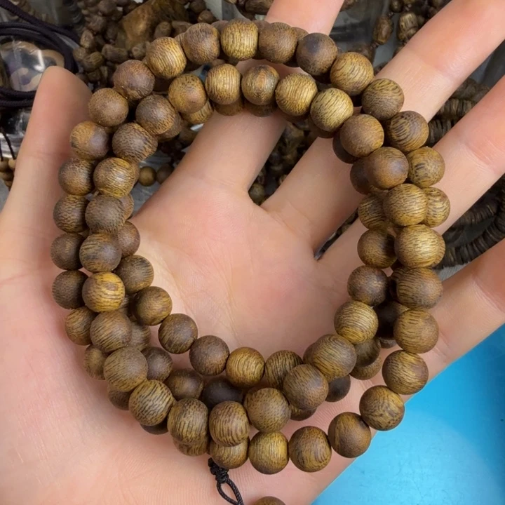 沉香沉香碎屑莺歌绿奇楠08圆珠多圈20.5克