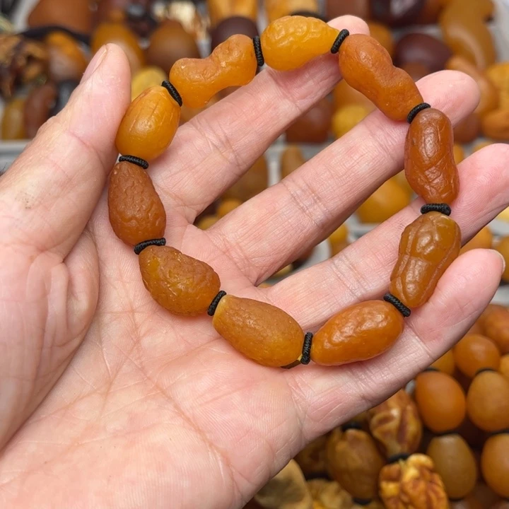 琥珀未镶嵌裸石天然蜜蜡手串