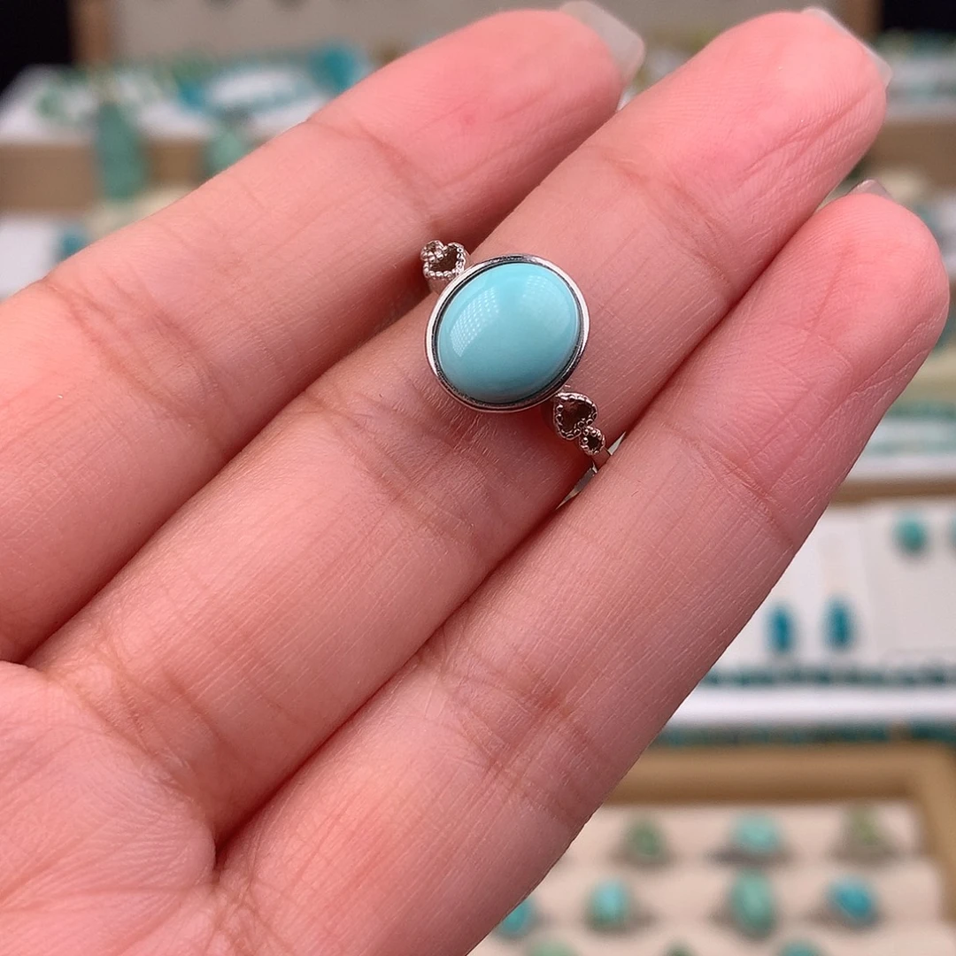 绿松石银S925镶嵌戒指