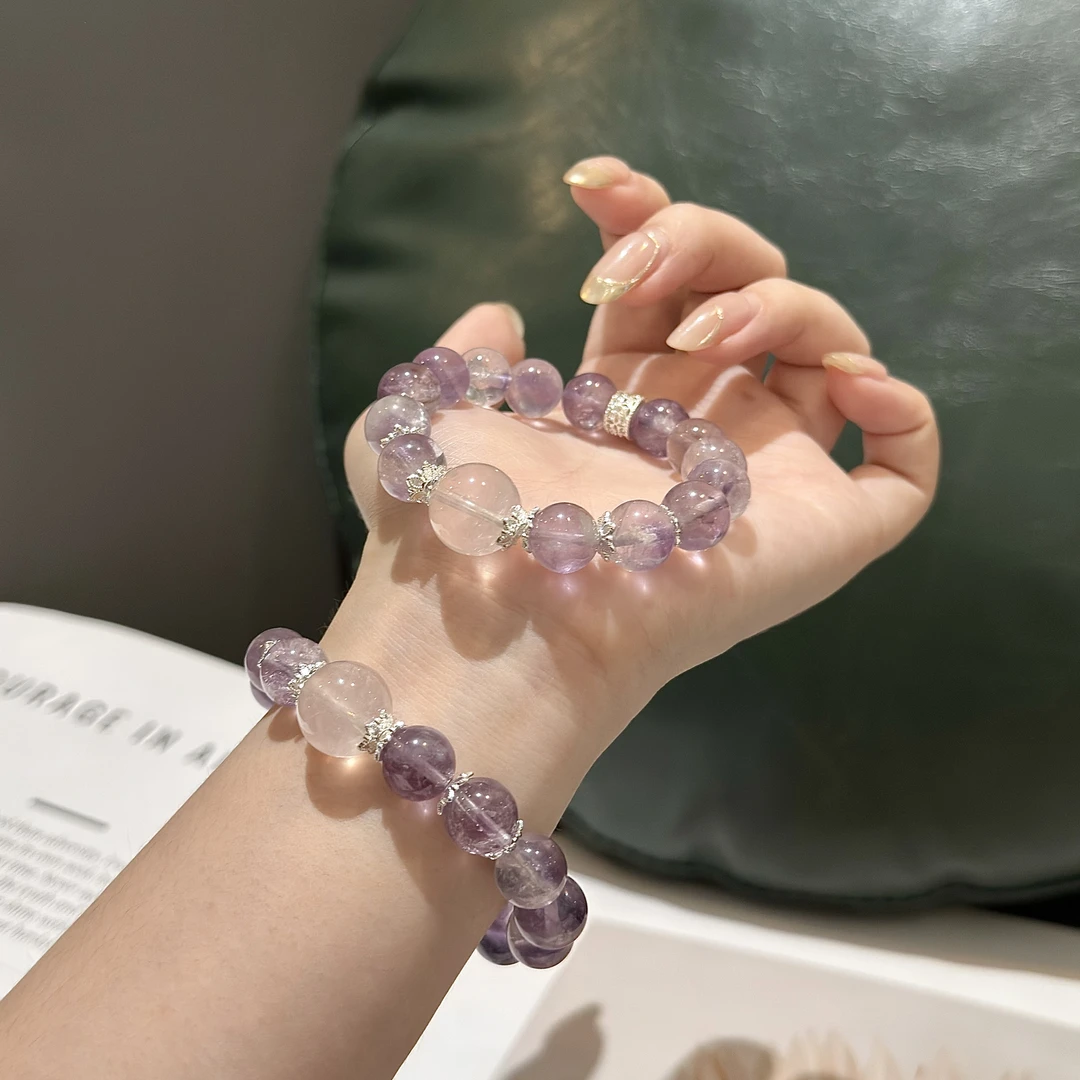 【彗星】10mm+紫水晶+14mm粉水晶 麦麦手串原创设计天然水晶