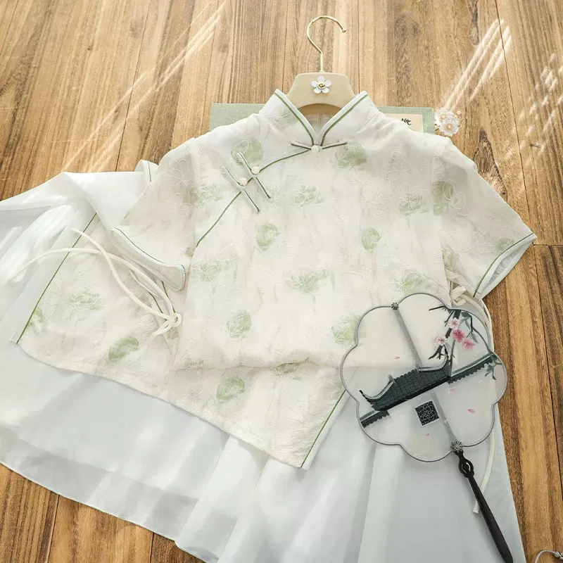 0444 淡绿色 【绿花】 奥戴 旗袍