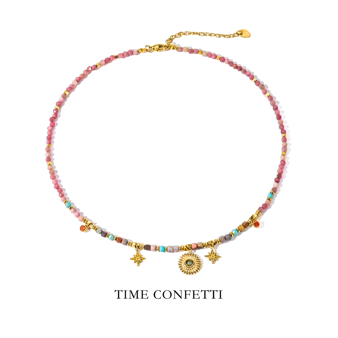 钛钢项链 镀K金【孙二娘】精致通勤百搭珠珠流苏吊坠项链TC 10712