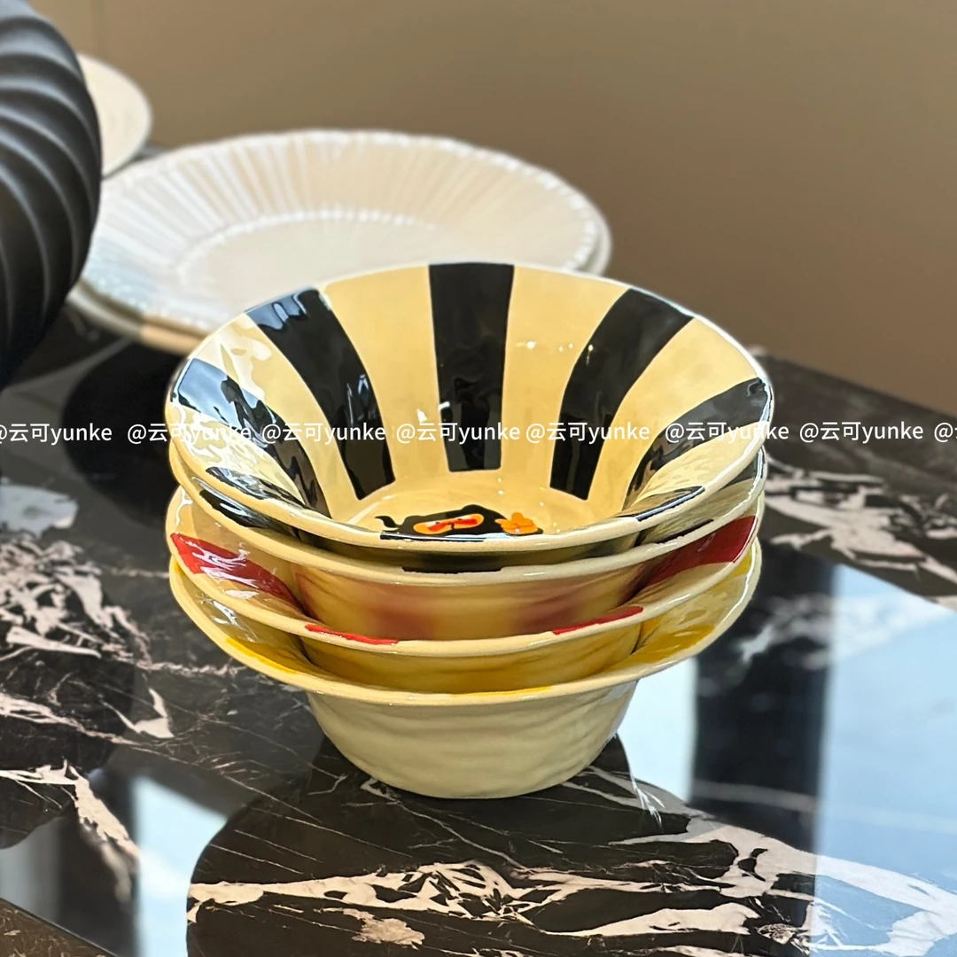 陶瓷釉下彩橘噗噗8英寸（20cm）美式面碗