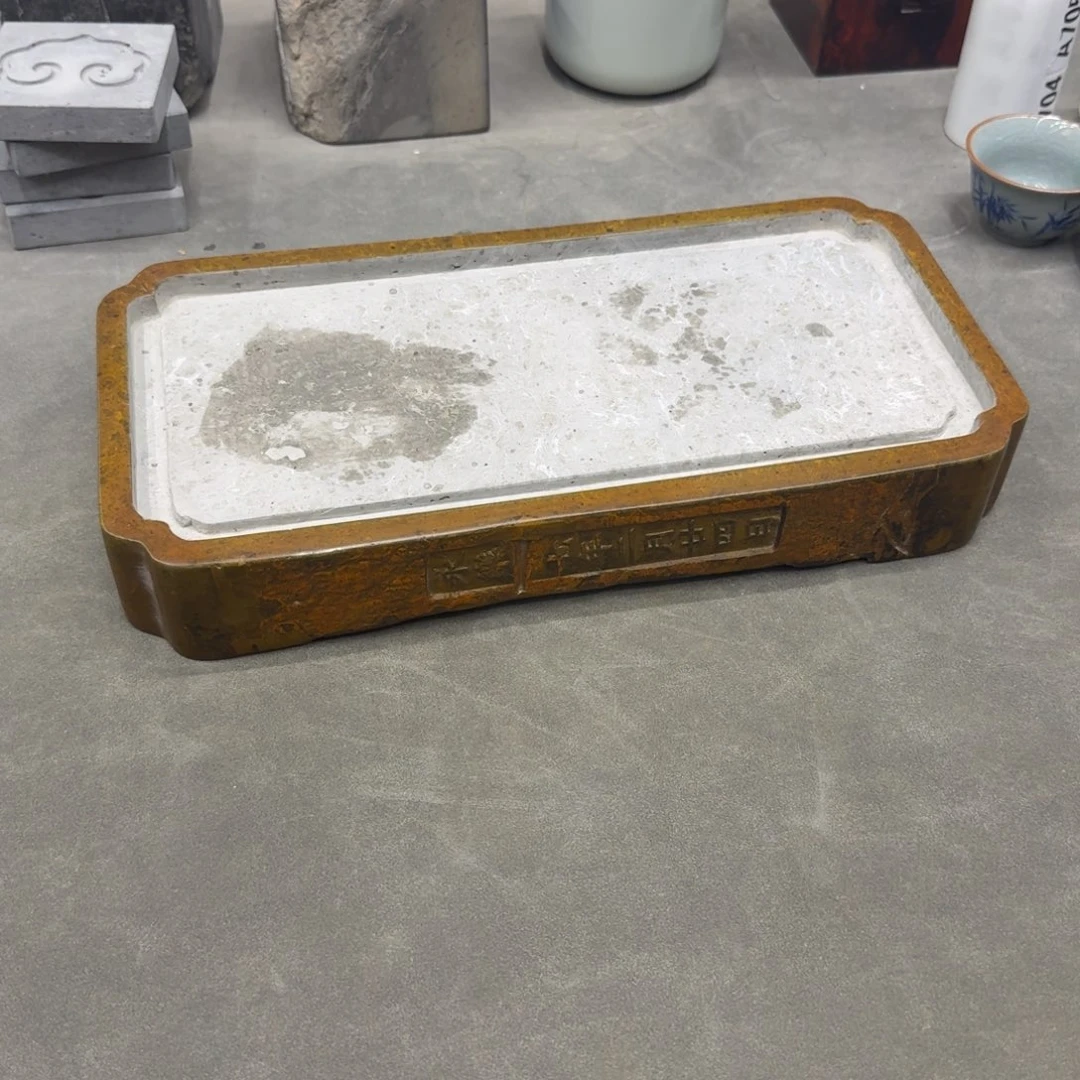 砖雕32-16 老料大漆蜗角茶盘