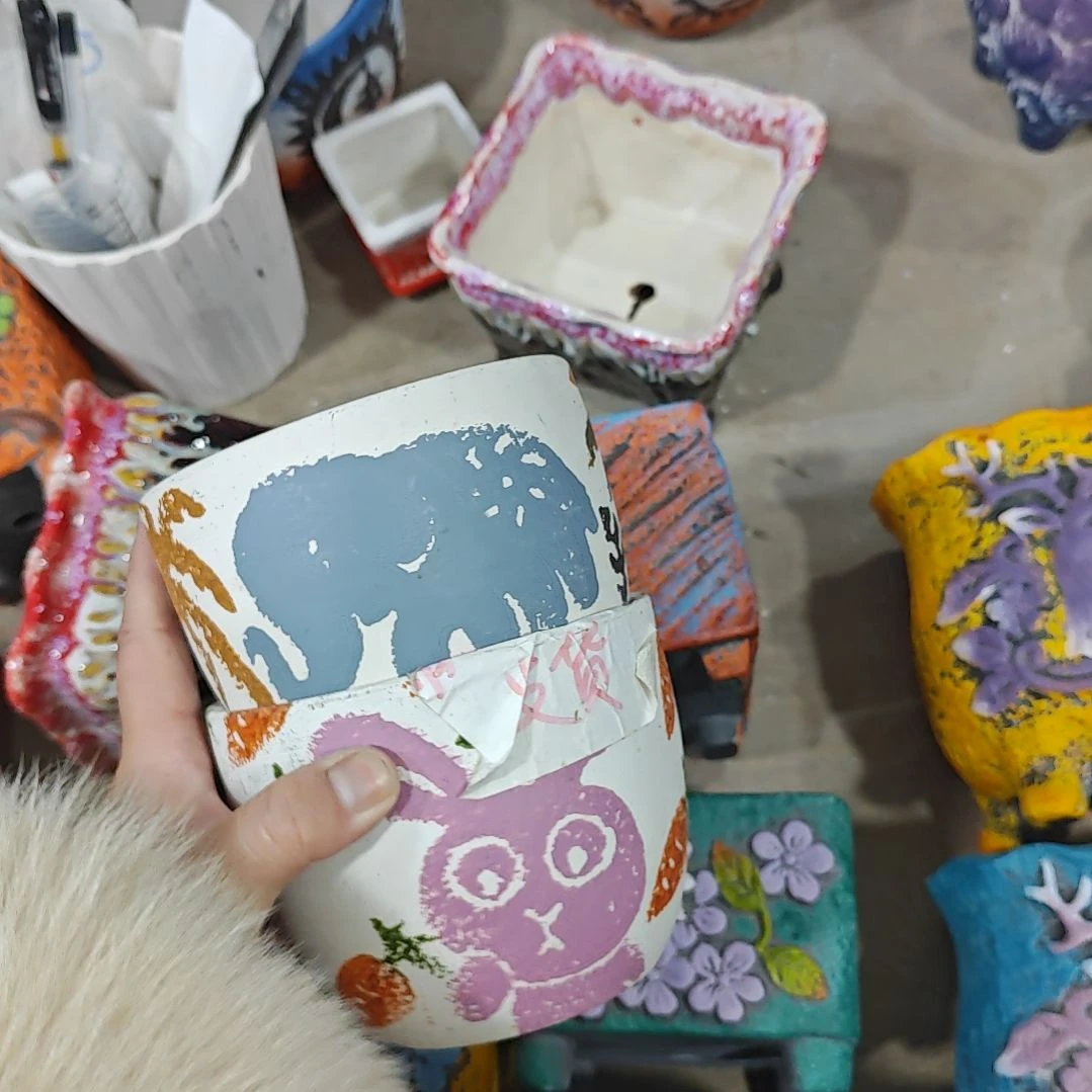 陶吸水透气的白陶花盆凑满12发货