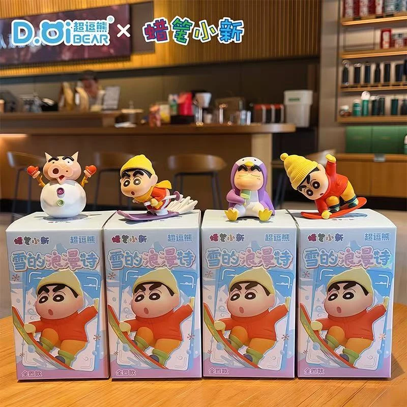 【雪的浪漫诗系列】蜡笔小新正版盲盒手办摆件动漫玩偶可爱精致家居