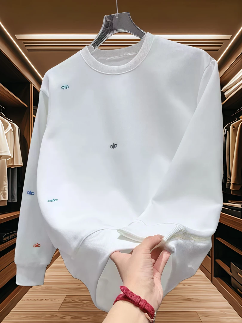 男士简约运动卫衣长袖打底潮流男装圆领套头字母刺绣休闲百搭上衣