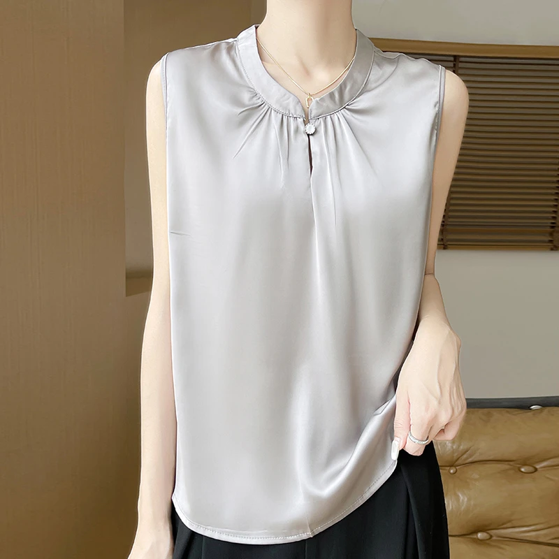 常规百搭大码T恤女士蚕丝短袖t恤休闲风宽松时尚遮肚显瘦气质洋气