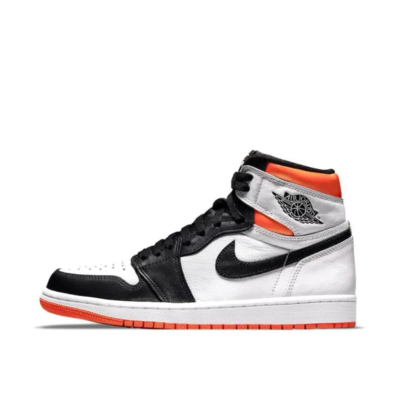 耐克Air Jordan 1 AJ1黑白橙 黑脚趾 扣碎高帮篮球鞋 555088-180
