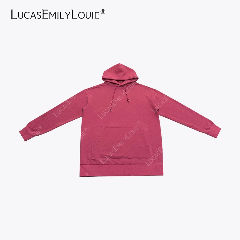 LUCASEMILYLOUIE 极简纯色休闲百搭宽松连帽卫衣帽衫2510120