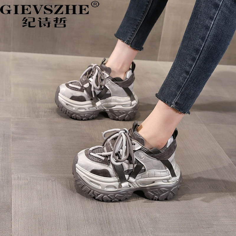 纪诗哲女鞋百搭时尚韩版运动鞋女老爹鞋厚底内增高松糕轻便休闲鞋