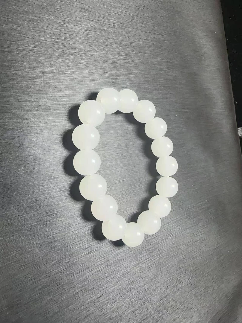 12MM精美白圆珠手串白色单圈百搭