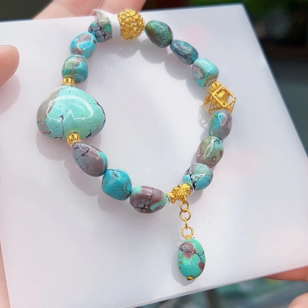 绿松石珠宝奇石18K金镶嵌