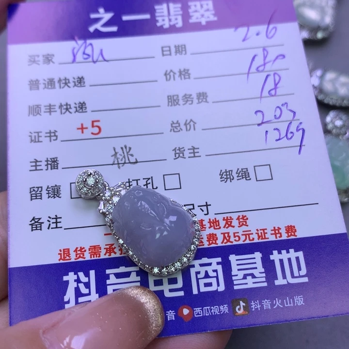 翡翠颈饰银S925镶嵌泓*