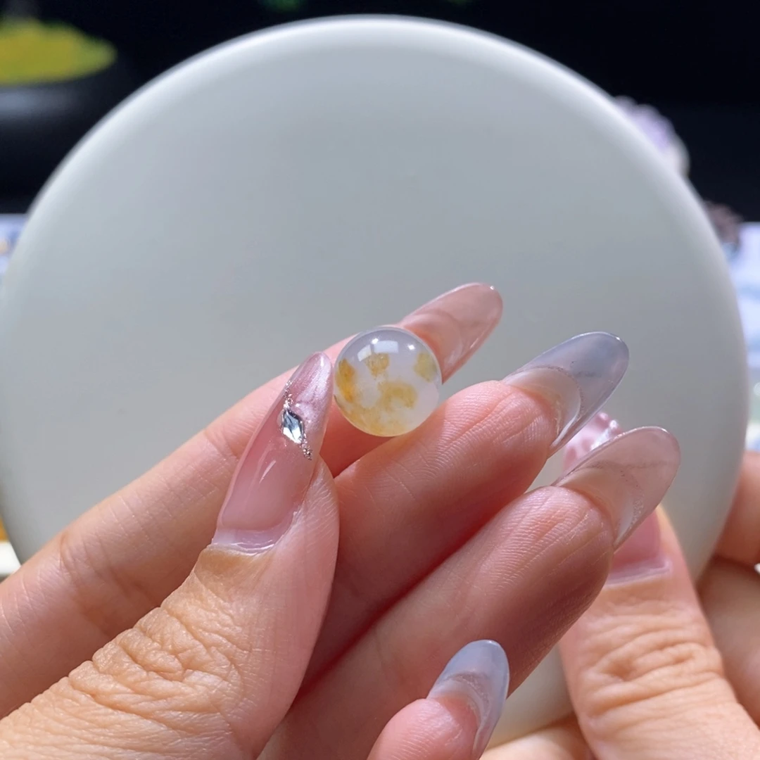 翡翠未镶嵌颈饰翡翠冰胶黄花珠11.9mm