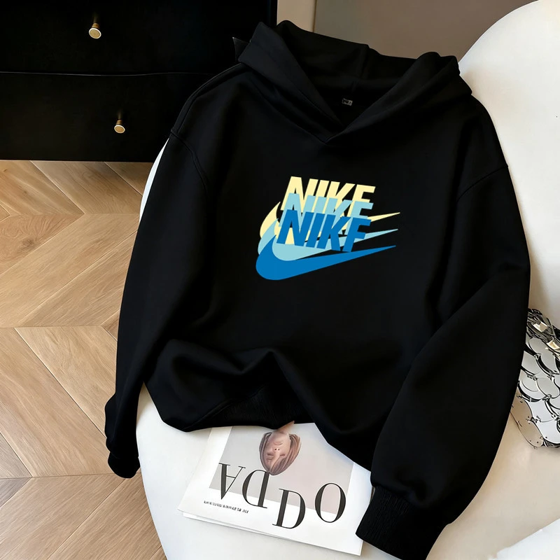 NK男士美式重磅连帽卫衣秋冬季衣服长袖上衣潮牌2025新款春秋男装