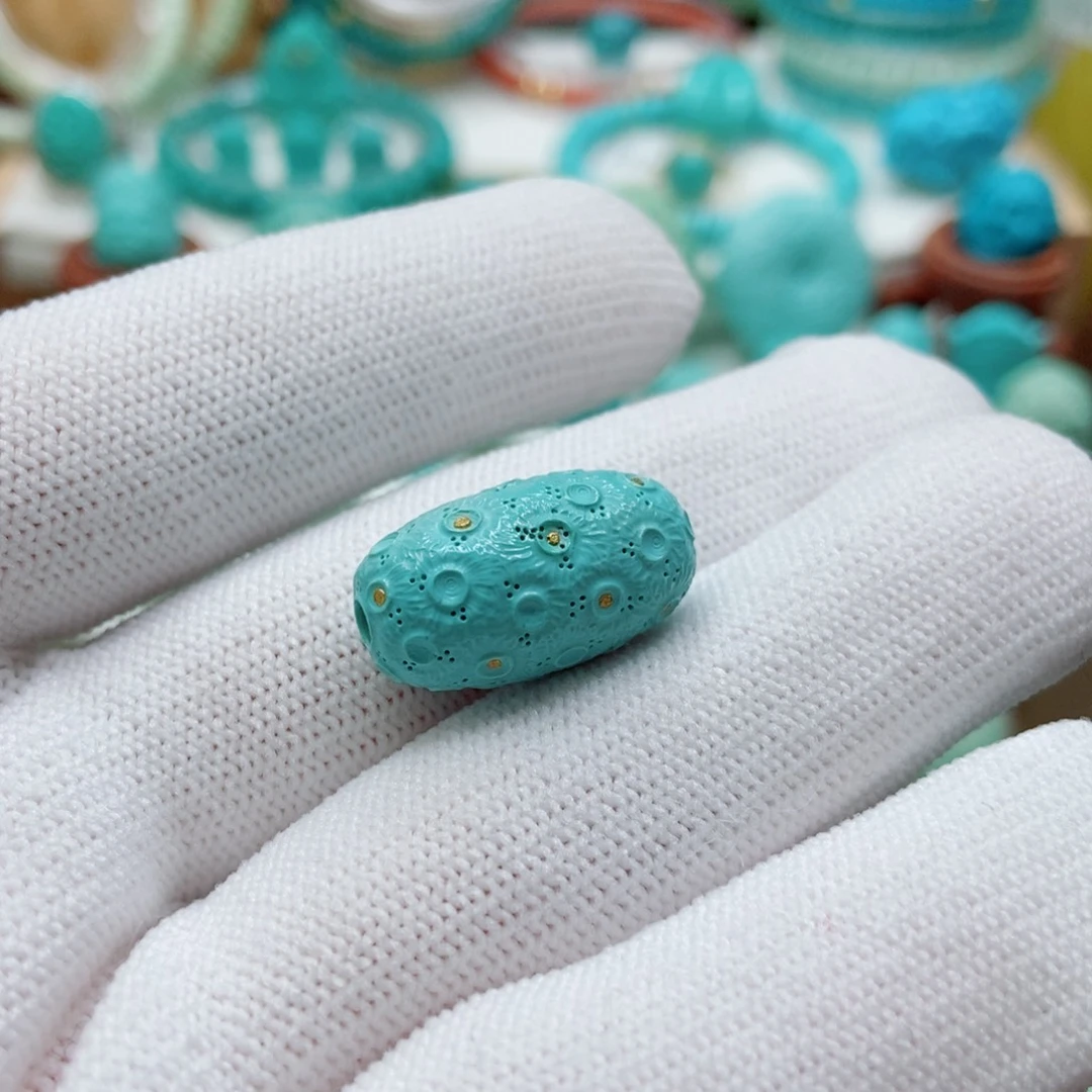 绿松石未镶嵌桶珠