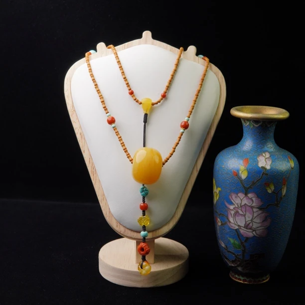 天然蜜蜡吊坠 多宝项链 精品设计款