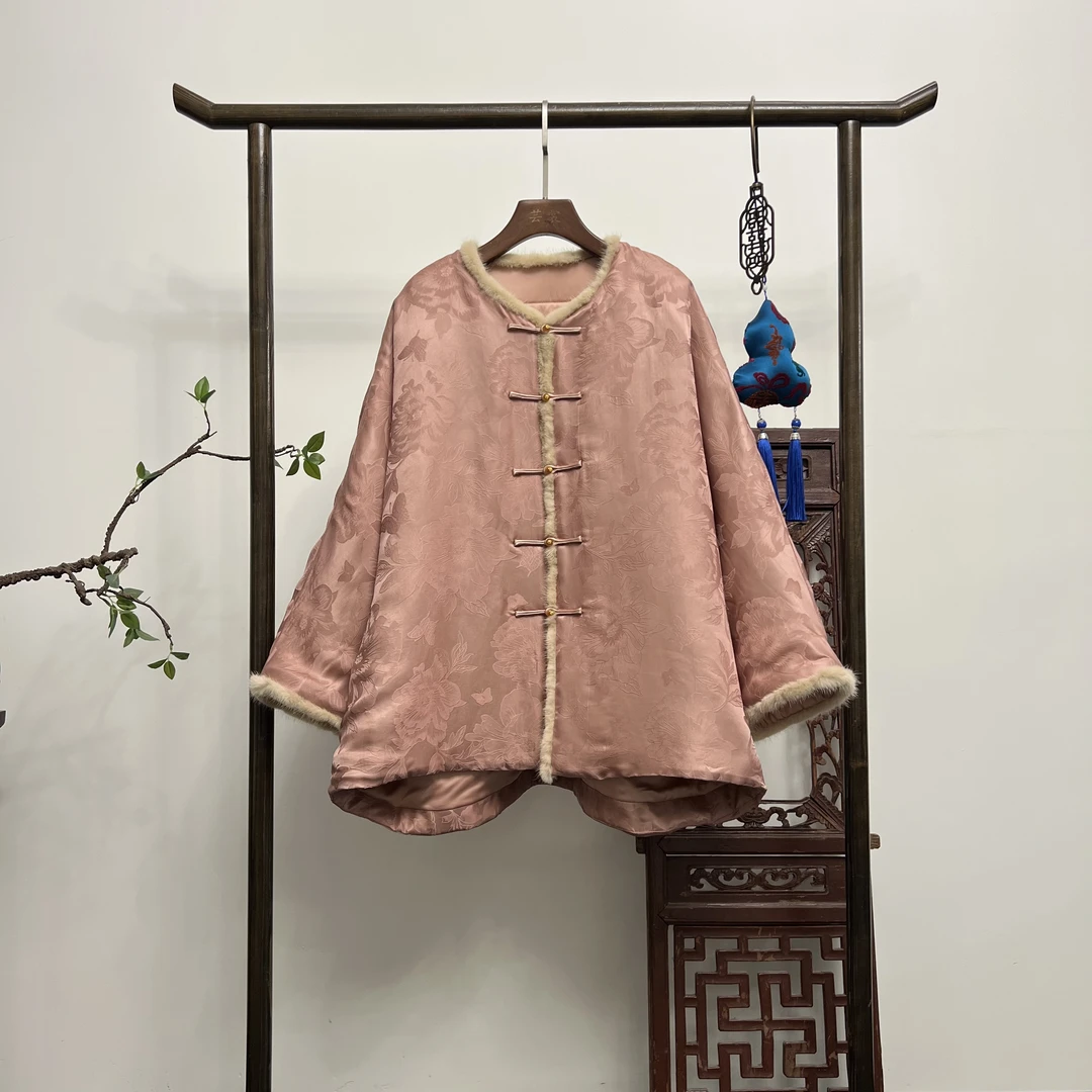 【梦回江南】45姆米香云纱加棉加厚外套W50223