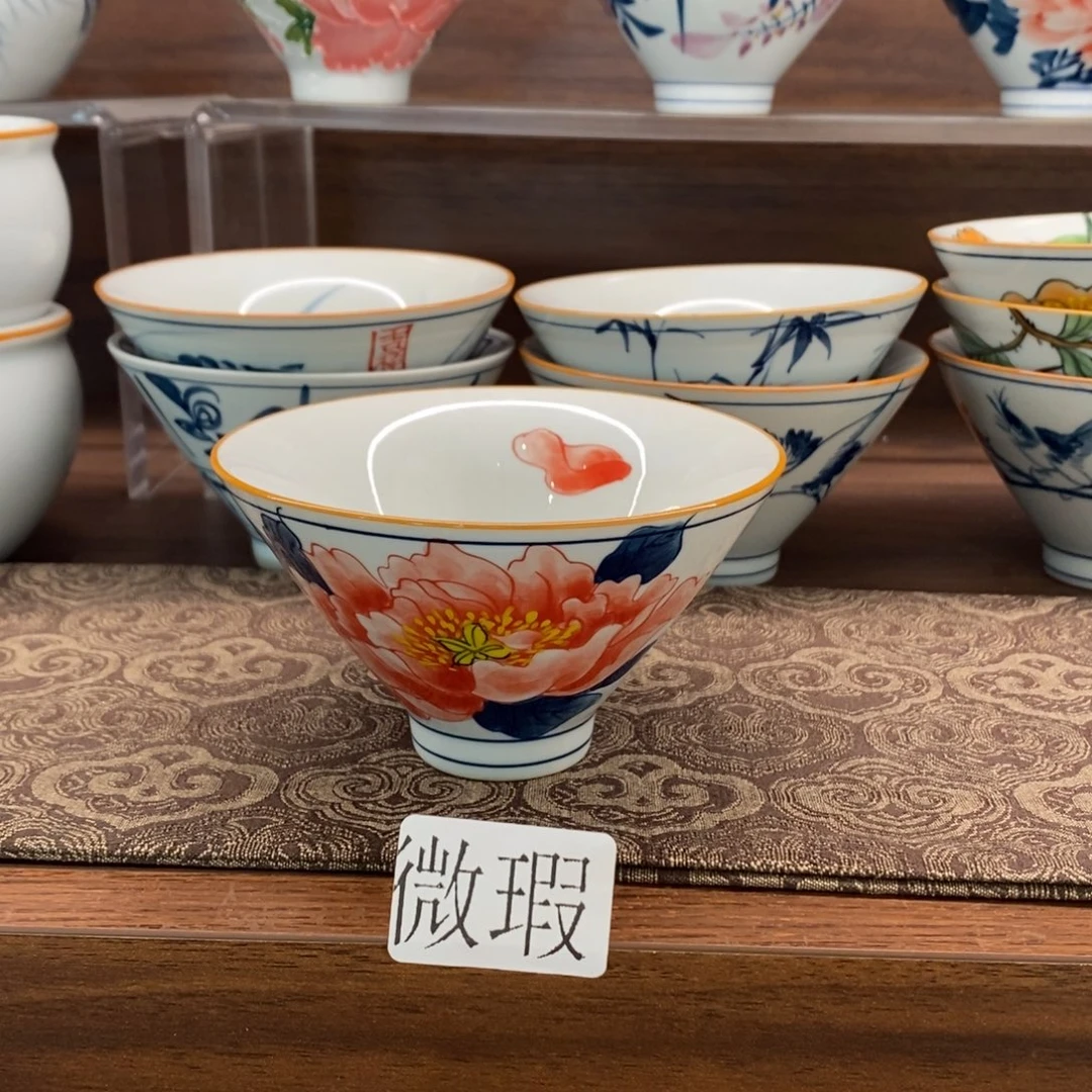 微瑕釉下彩纯手绘手工绘制