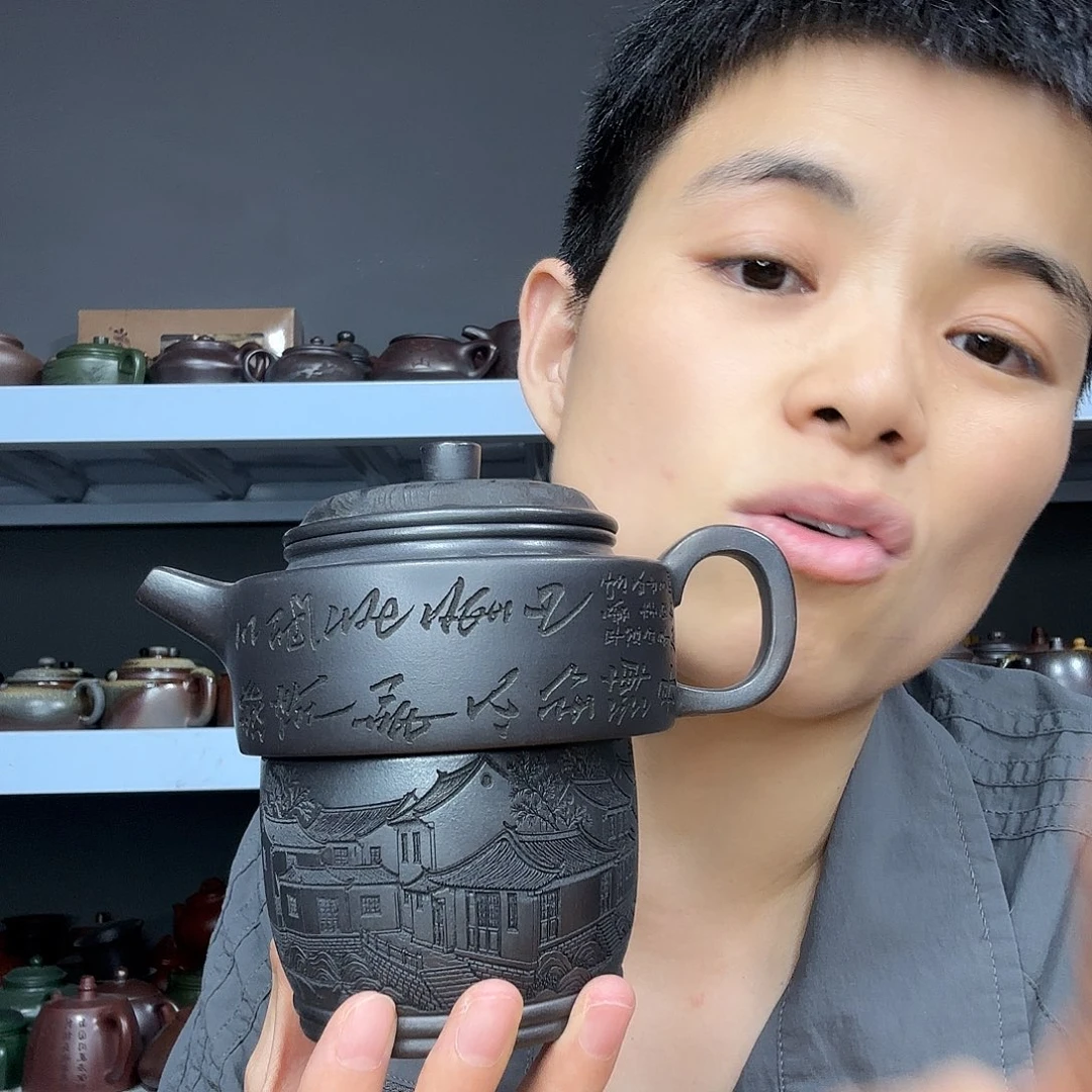 茶壶底槽青民间手艺人全手工制作