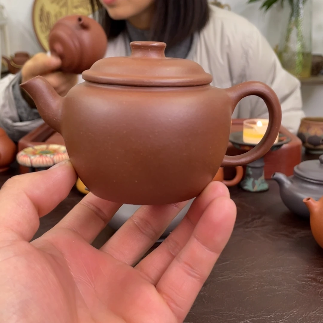 紫砂茶壶宫灯紫泥