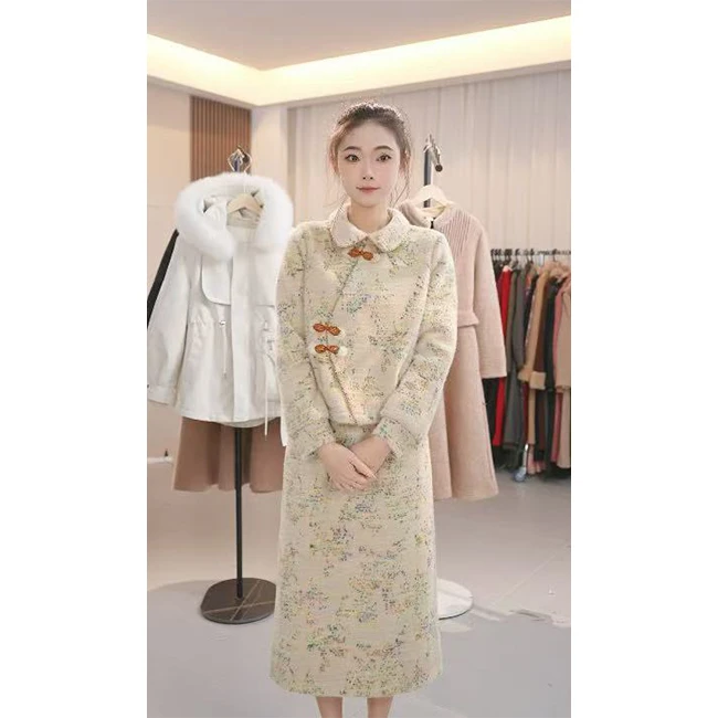 L8231 高端时尚新中式国风两件套女2025年春季新款气质显瘦遮肉