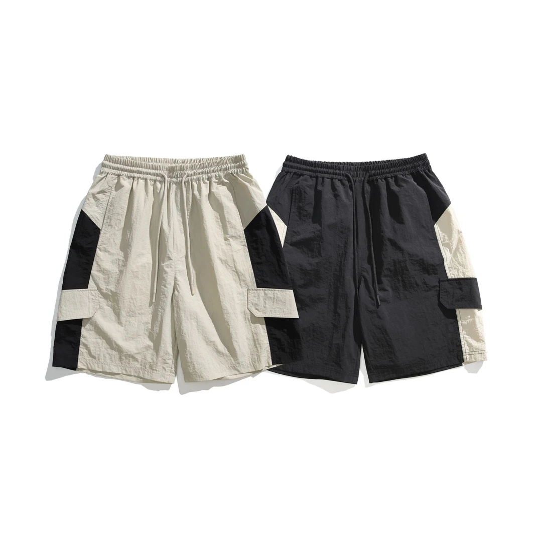 DK822夏季潮牌美式复古设计感撞色速干休闲短裤