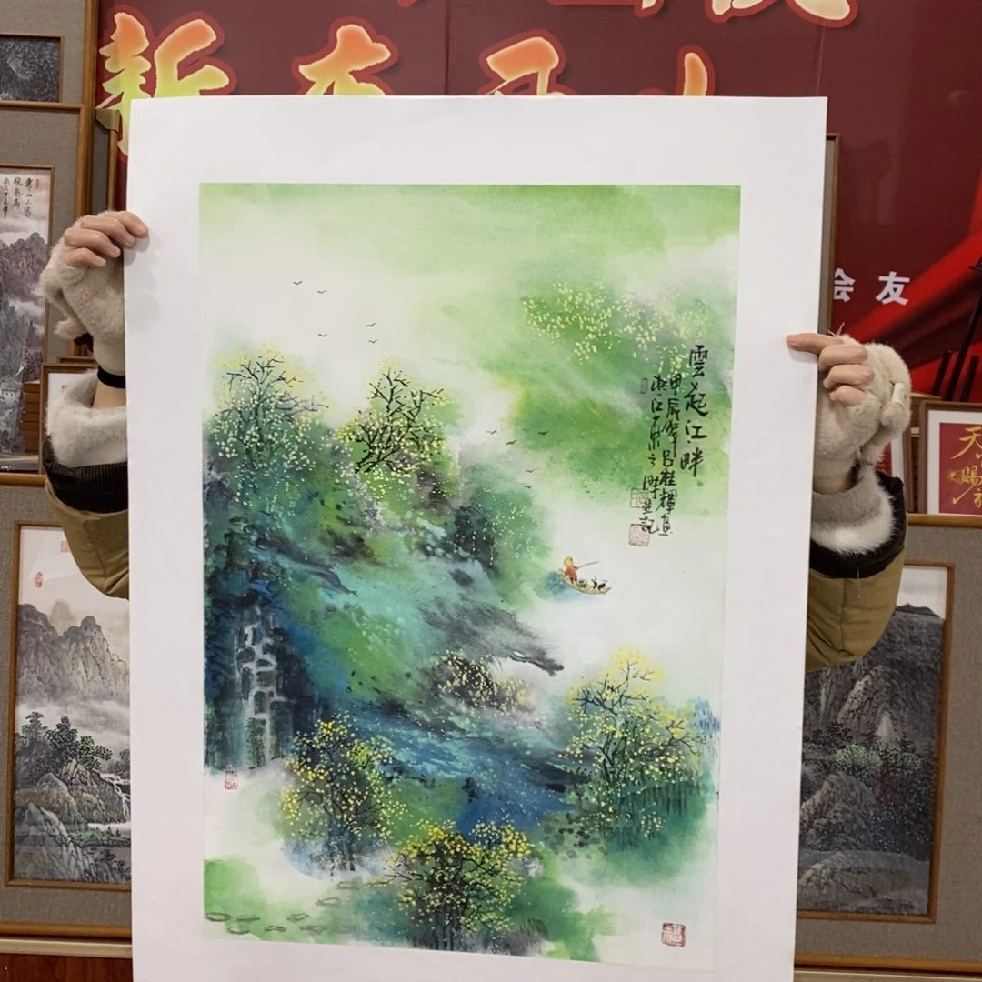 国画吕桂辉四尺三开精品佳作