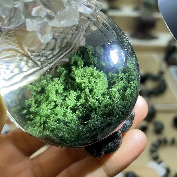 未镶嵌吊坠(不含链)水晶绿幽灵聚宝盆高品定制