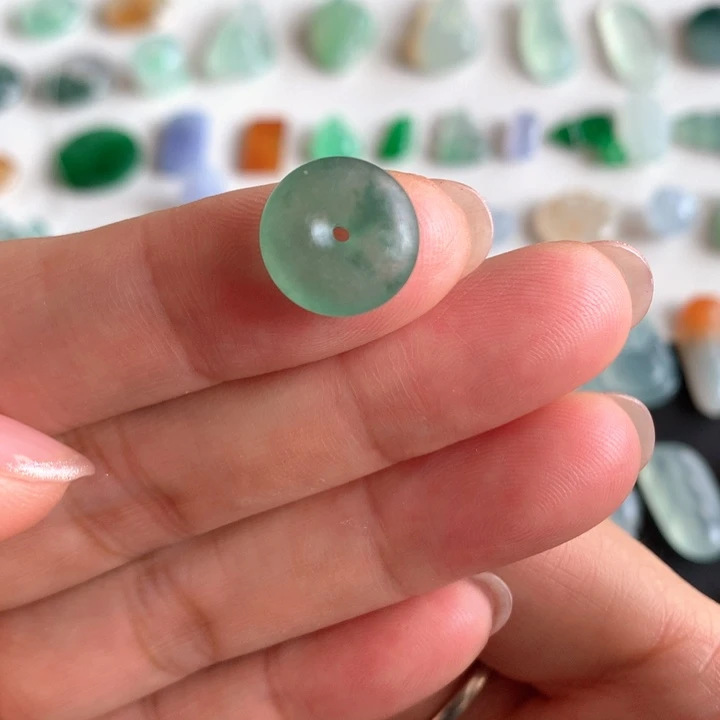 定制翡翠未镶嵌天然翡翠A货冰胶平安扣