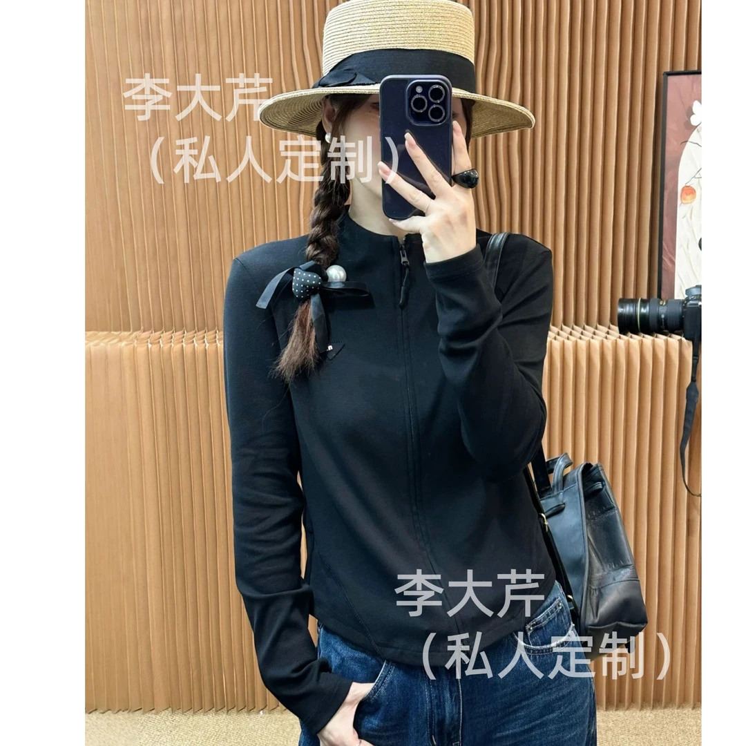 立领双拉链开衫A  秋季新款洋气小众时尚百搭流行上衣小衫