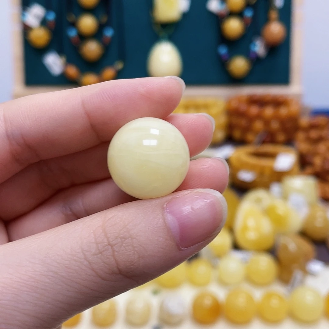 琥珀未镶嵌珠宝奇石19.3mm圆珠