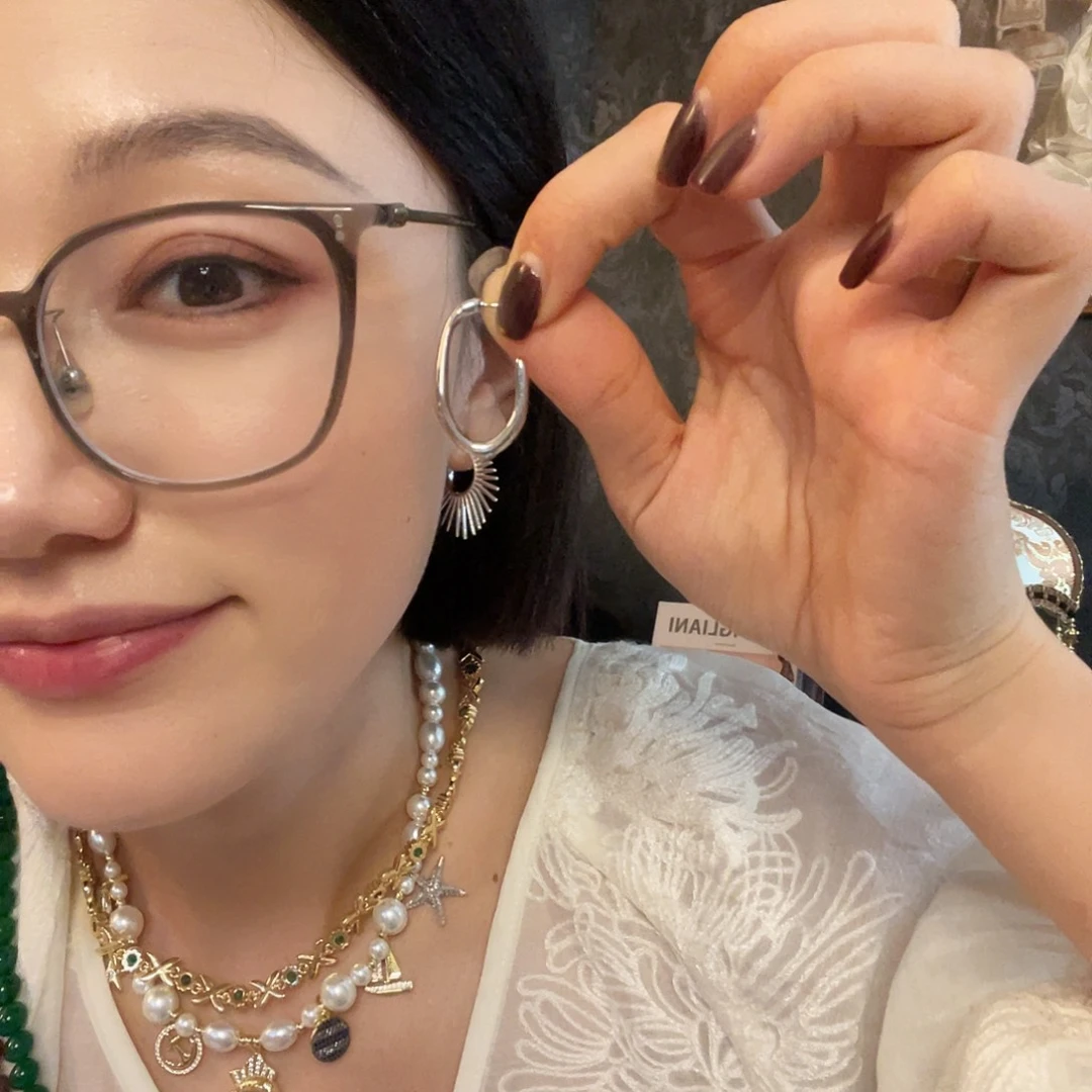 黄铜925银琉璃耳钉
