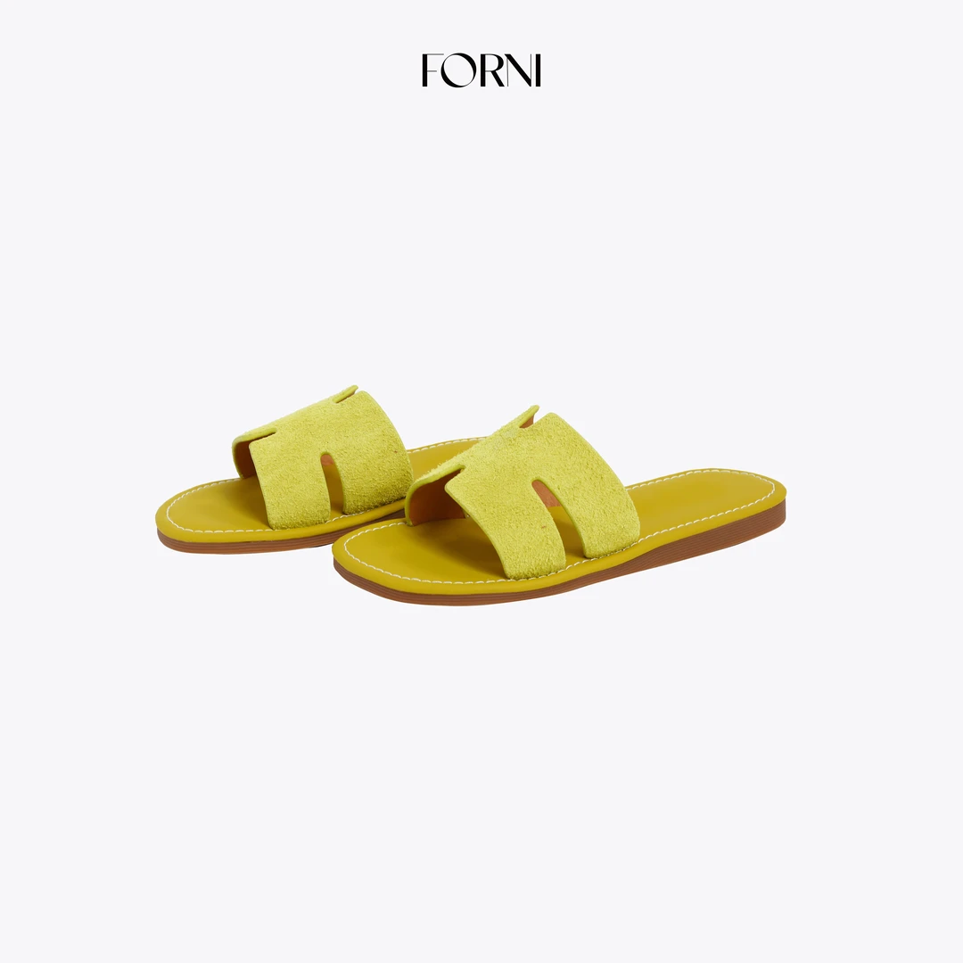 FORNI 踩点快乐 多巴胺二层牛皮H凉拖鞋