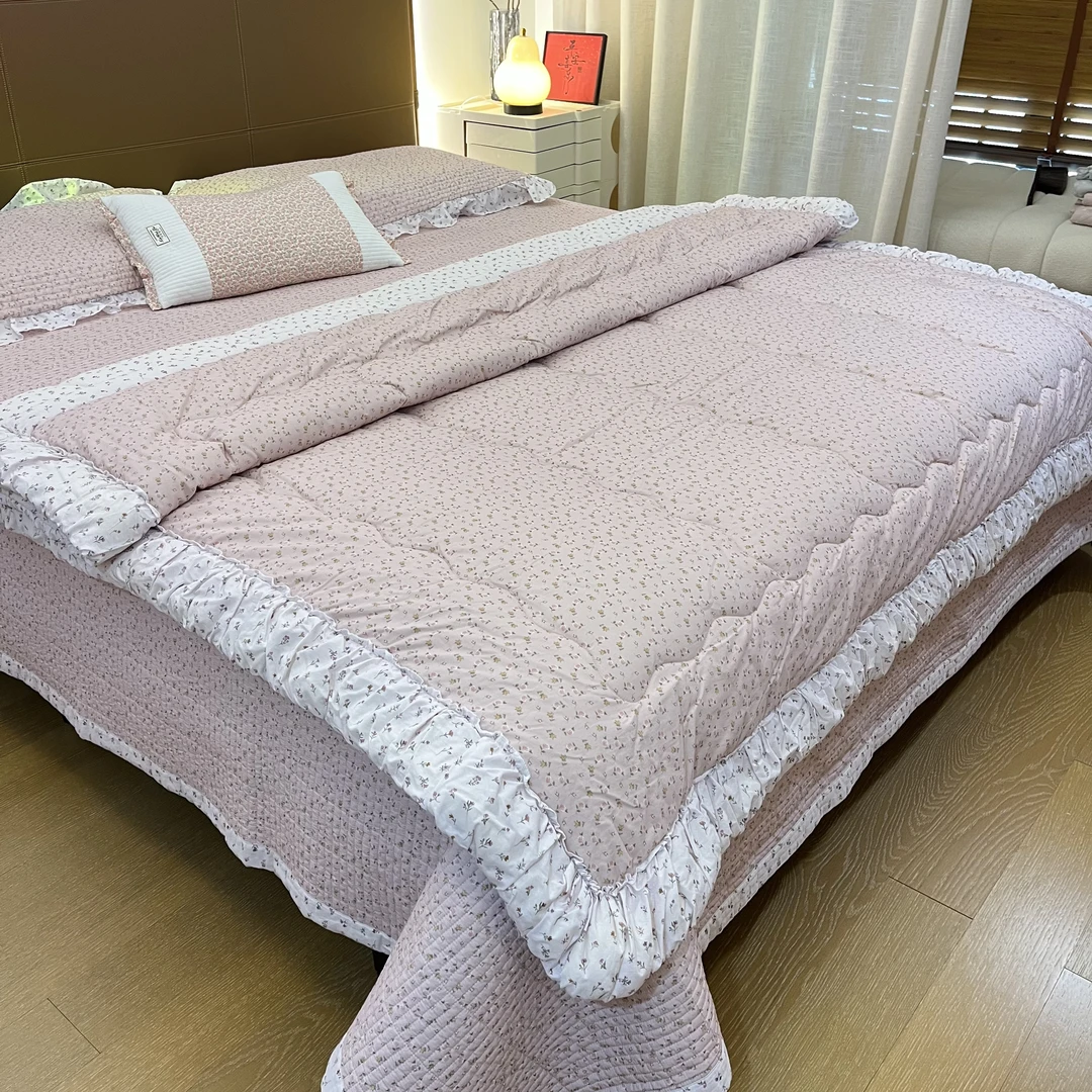 畅姐推荐【沐花池小碎花系列床盖三件套】60s长绒棉床盖三件套