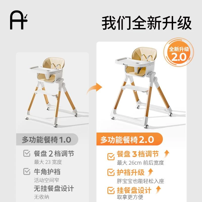 爱瑞宝宝宝餐椅多功能婴儿餐桌椅家用可折叠儿童吃饭成长椅0到6岁
