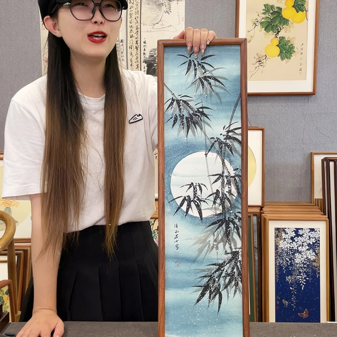 书法手绘带框尺寸:20*70