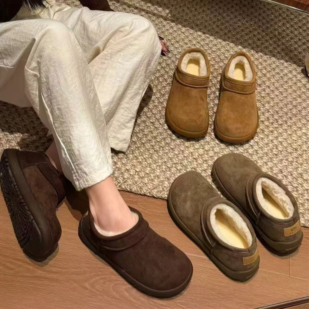 软底小土豆低帮雪地靴女2025新款冬季加绒保暖勃肯鞋短靴面包棉鞋