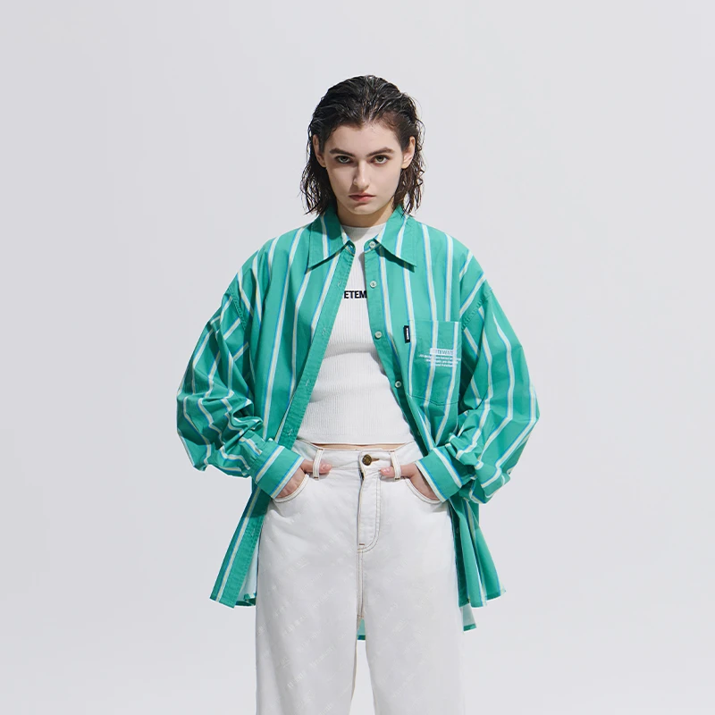 VETEMENTS秋季新款时尚潮流上衣休闲百搭长袖衬衫35530012