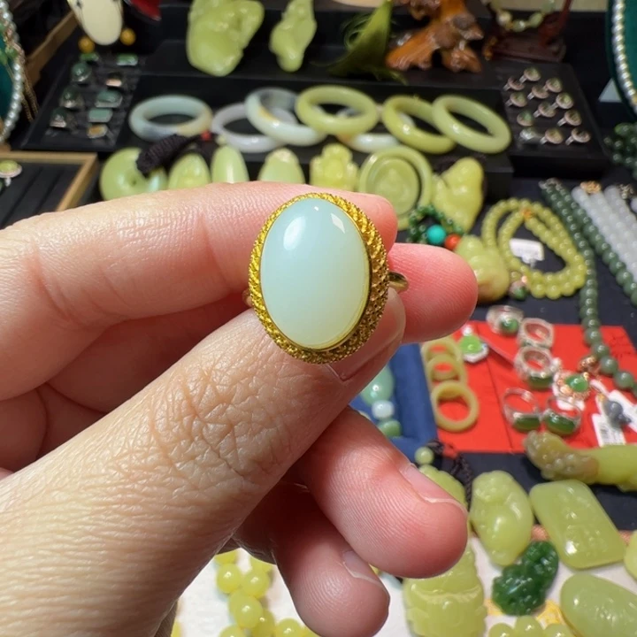 和田玉颈饰银S925镶嵌