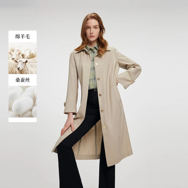 Scofield女装休闲风衣堤川腰带2025春季新品SFJTF11020