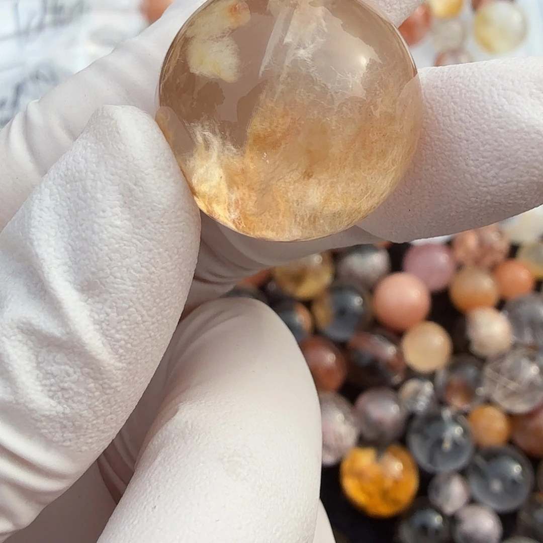 E***e未镶嵌珠宝半成品水晶兔毛20.3mm定制不退换