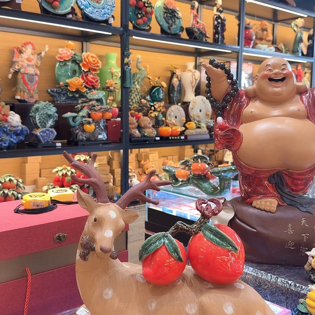 陶瓷福禄寿喜梅花鹿精品