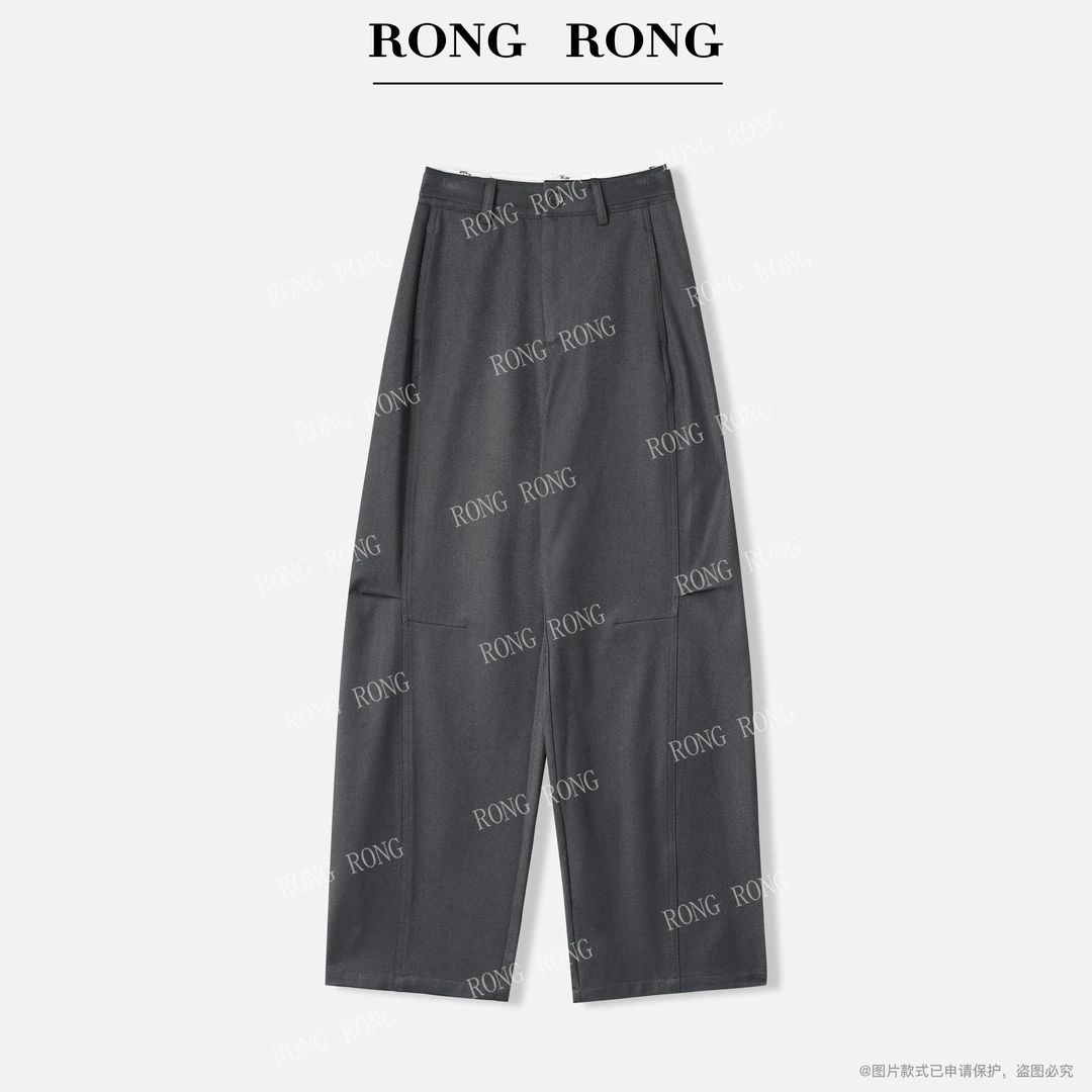 溶溶【镰刀裤】RONGRONG 绵羊毛混纺裁剪通勤风弯刀西裤RR5707