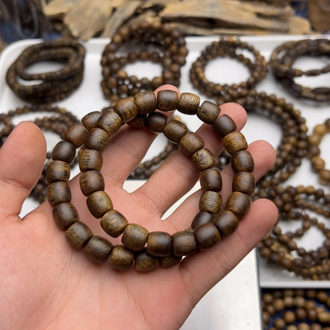 沉香碎屑沉香金沙叶九九沉0.9/8克鼓珠单圈