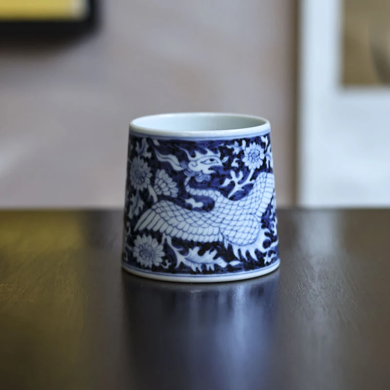 【网瓷专属】凤凰缠枝马蹄杯（翁宿S0029）