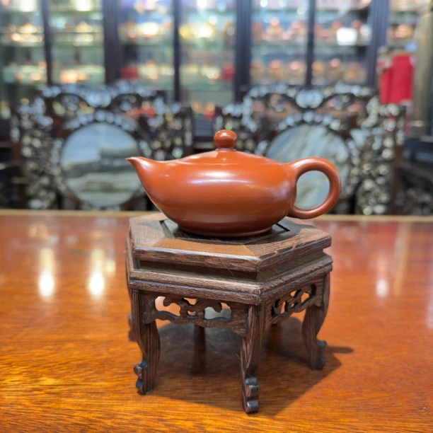 潮州全手工手拉朱泥壶凤雏壶原矿朱泥紫砂壶110cc