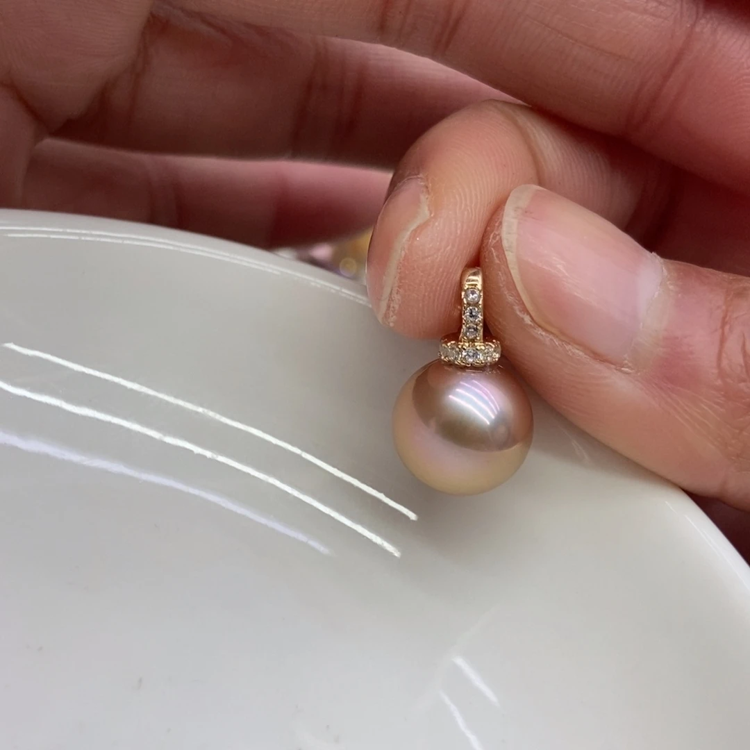 淡水珍珠吊坠(不含链)银S925镶嵌