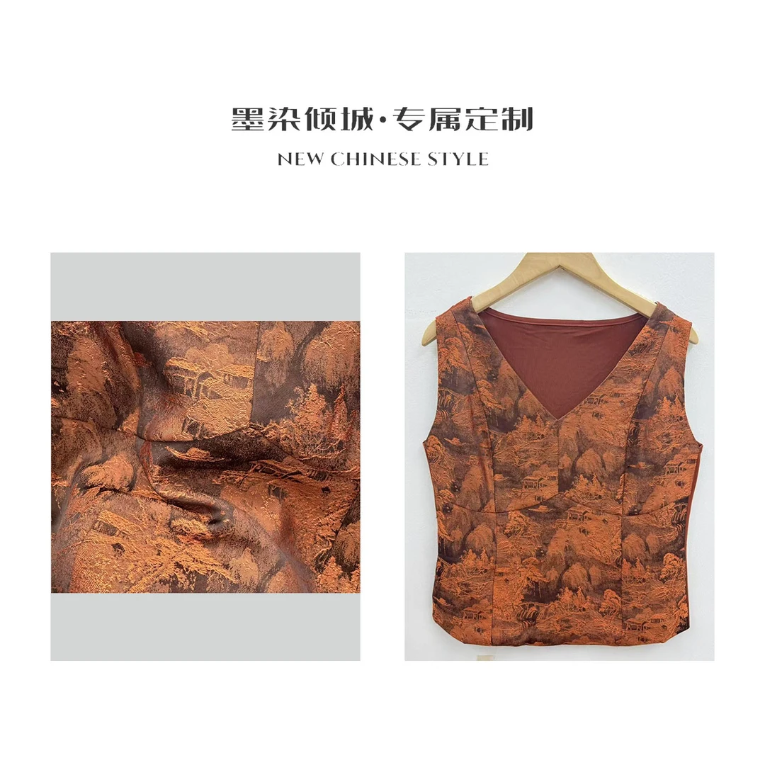 炫点·背心-高定系列宋锦炫彩銮金无袖背心